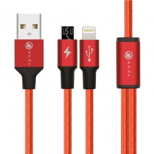 2 in 1 Fast Charging Braided Data Cable (Lightning and Micro)