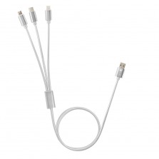3 in 1 USB Cable With Micro USB Type C and Lightning Connector