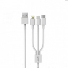 3 in 1 USB Fast Charging Cable with Micro USB Type C & Lightning Connector