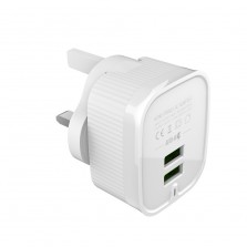 Dual Port Adapter With Detachable  Wall Plug