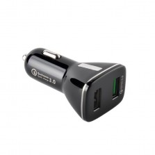 Dual USB Port QC 3.0 Car Charger With Type-C Cable