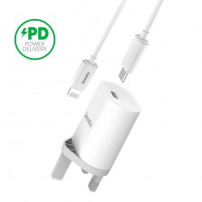 Power Delivery Wall charger with USB-C to Lightning Cable
