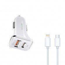 Car Charger with Dual Port (Type-C and USB)