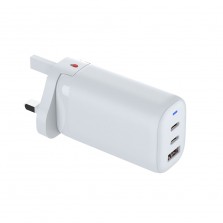 Travel Charger with Dual Type-C and USB ports